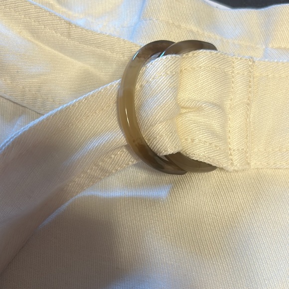 - Ann Taylor cream linen blend paper bag pencil skirt belted NEW with TA… - Picture 5 of 8